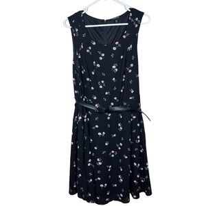 Torrid Womens Sleeveless Black Pink Floral Print Skater Dress Plus Size 18